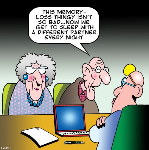 'This memory-loss thingy isn't so bad...now we get to sleep with a different partner every night.'