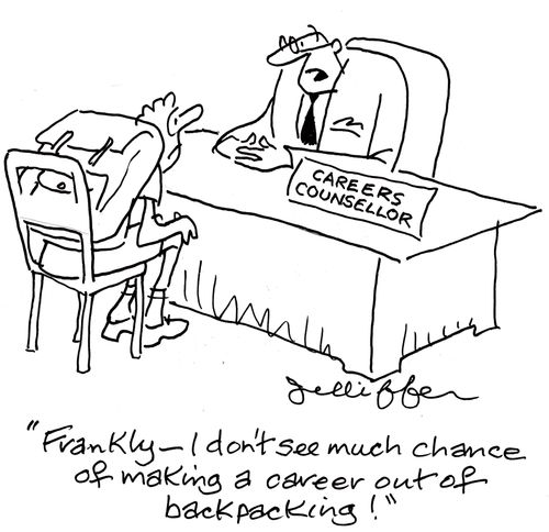 'Frankly - I don't see much chance of making a career out of backpacking!'
