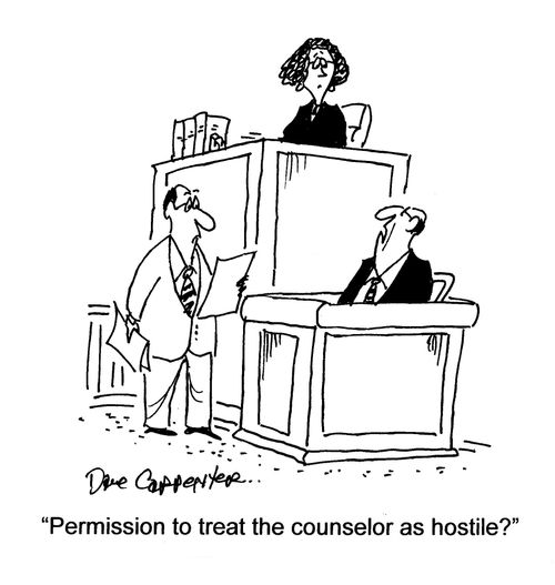 'Permission to treat the counselor as hostile?'