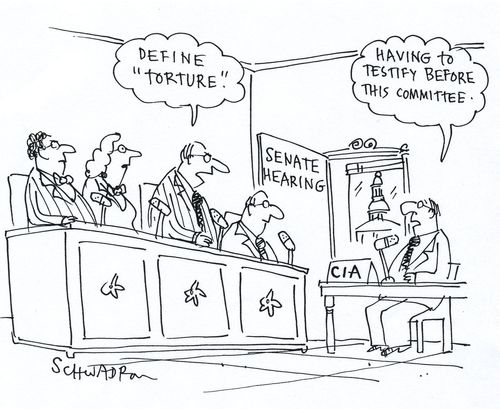 'Define Torture.' 'Having to testify before this committee.'