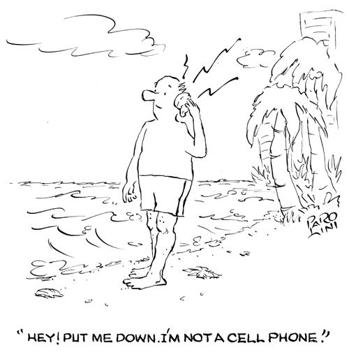 'Hey! Put me down. I'm not a cell phone.'
