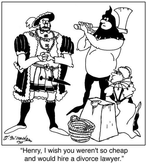 'Henry, I wish you weren't so cheap and would hire a divorce lawyer.'