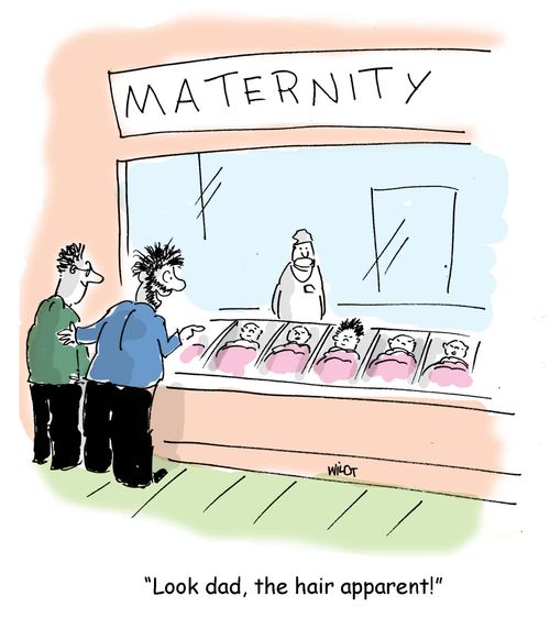 'Look, dad, the hair apparent!'