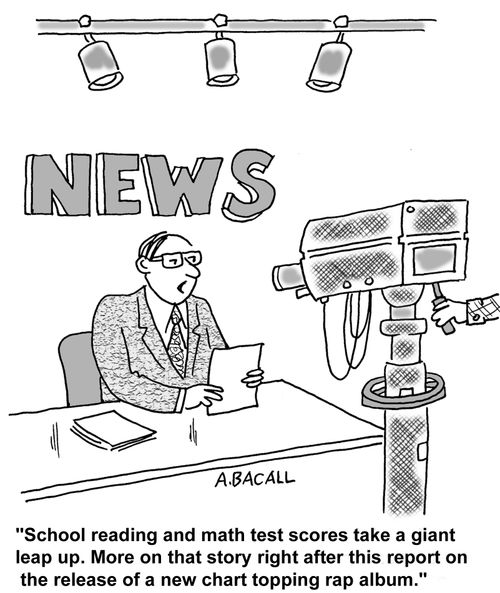 School reading and math test scores take a giant leap up...more after this report on a new chart topping rap album.