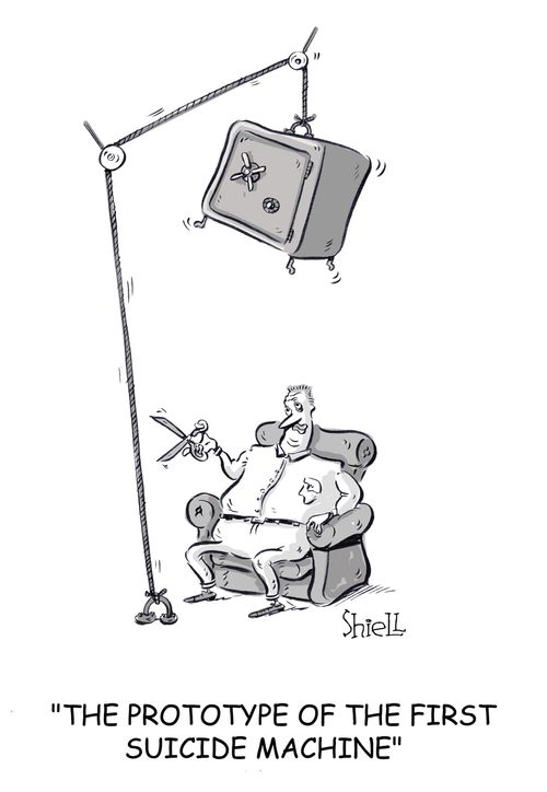 The Prototype of the first suicide machine.