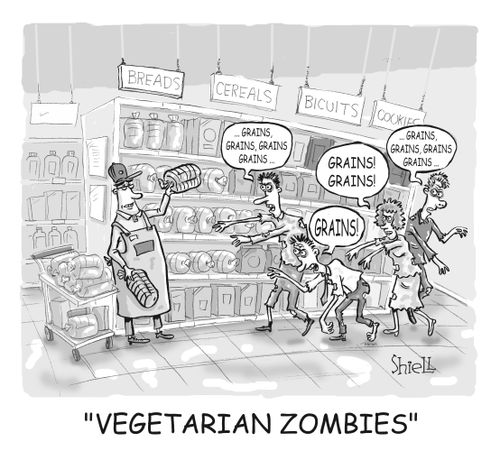 'VEGETARIAN ZOMBIES' BW