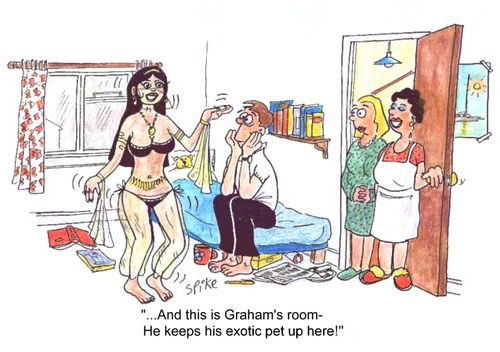 'This is Graham's room...he keeps his exotic pet up here!'