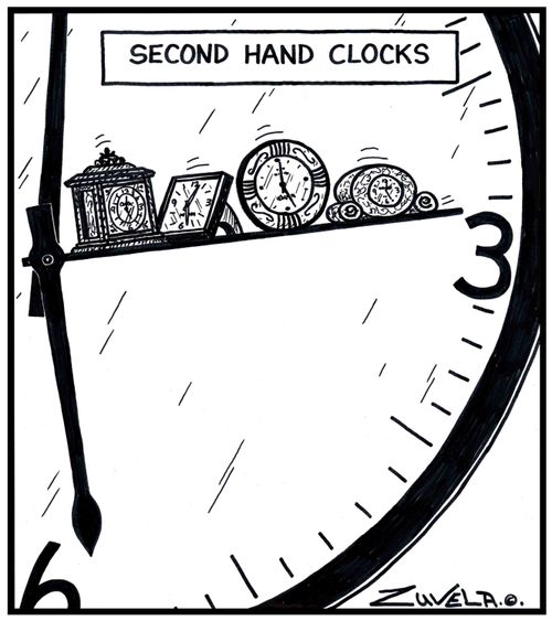 Second hand clocks.
