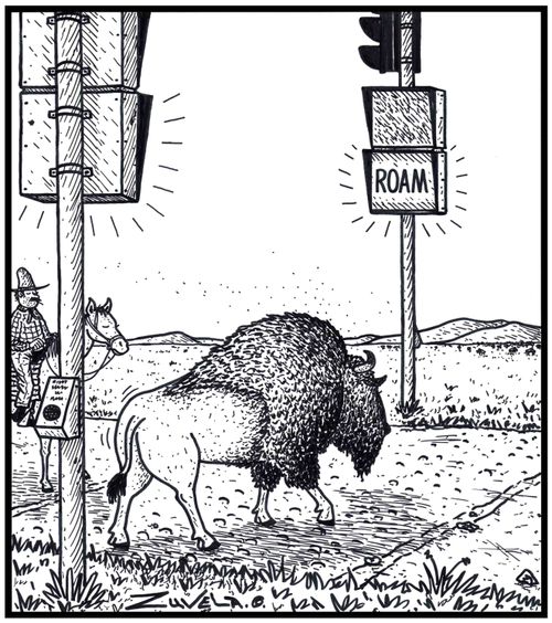 ROAM: the Buffalo's Bison's version of a Don't Walk Walk signs.