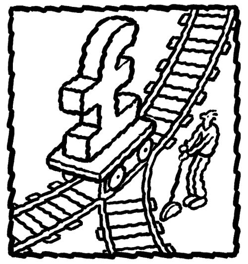 Pound sign on rail tracks.