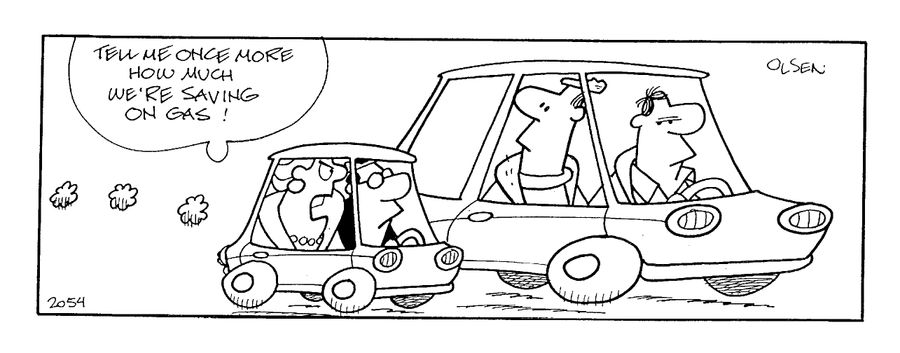 "Tell me once more how much we're saving on gas!"