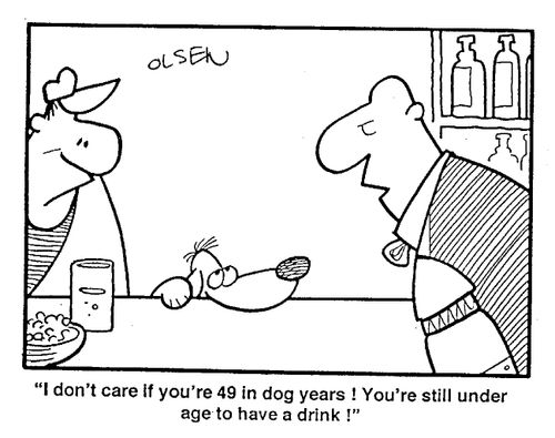 "I don't care if you're 49 in dog years! You're still underage to have a drink!"