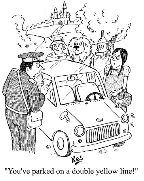 "You've parked on a double-yellow line!"
