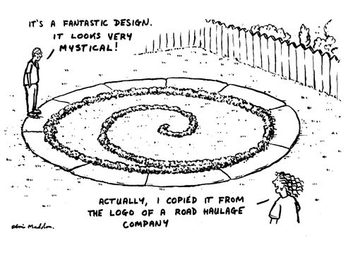 "It's a fantastic design.It looks very mystical!""Actually I copied it from the logo of a road haulage company."