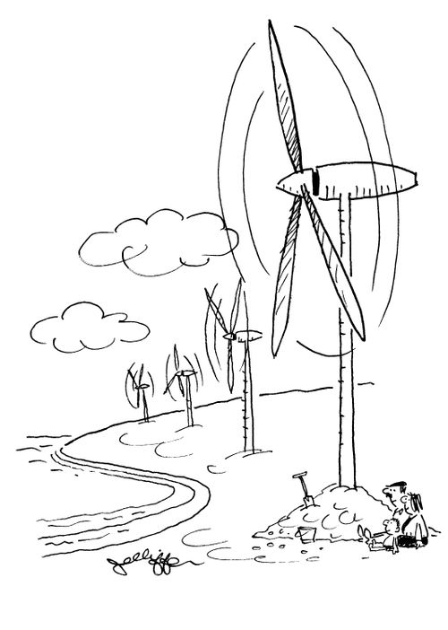 Inshore wind farm.