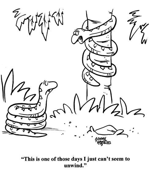 Snake to snake: 'This is one of those days I just can't seem to unwind.'