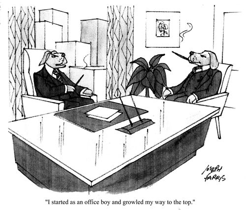 'I started as an office boy and growled my way to the top.'