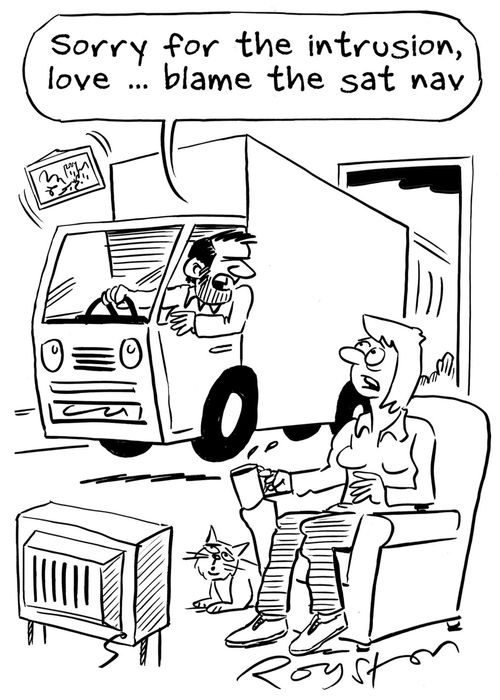 Lorry driver goes through woman's living room: 'Sorry for the intrusion, love ... blame the sat nav.'