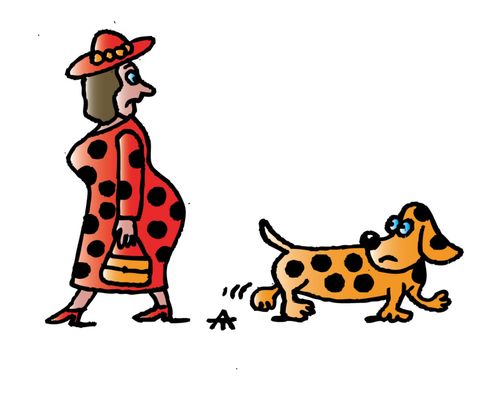 Woman and Dog Wearing Same Outfit.