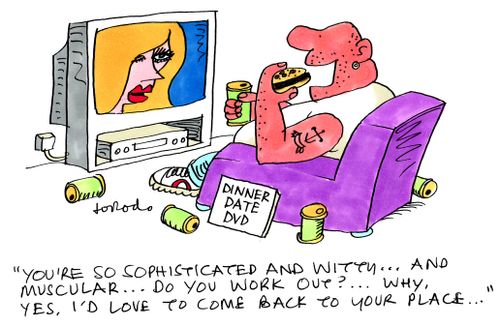 'You're so sophisticated and witty...and muscular...do you work out? Why, yes, I'd love to come back to your place.'