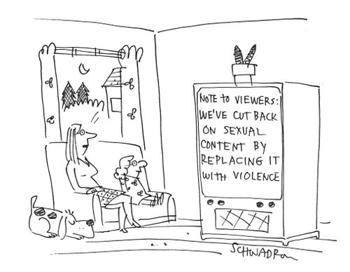 Note to viewers: we've cut back on sexual content by replacing it with violence.