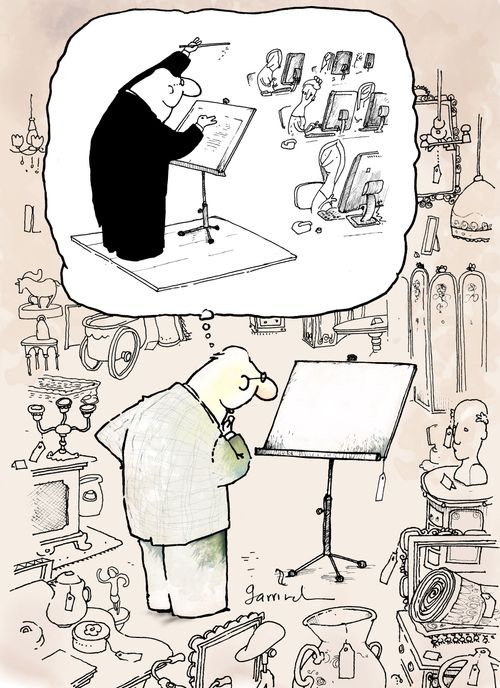 Easel thoughts of CEOs galore.