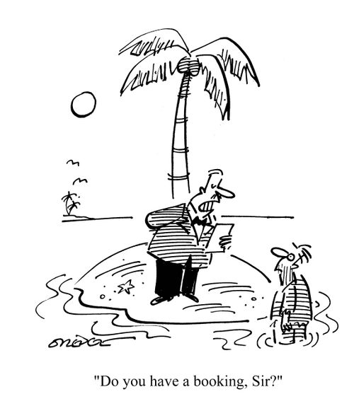 'Do you have a booking, sir?'