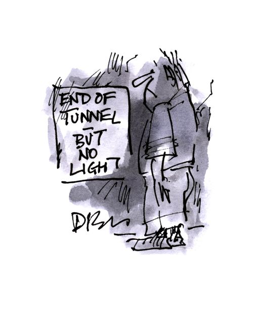 End of tunnel, but no light.