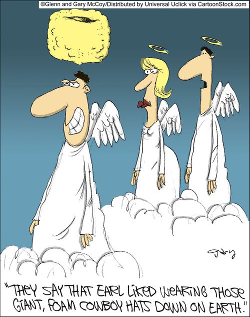 'They say that Earl liked wearing those giant, foam cowboy hats down on earth,'