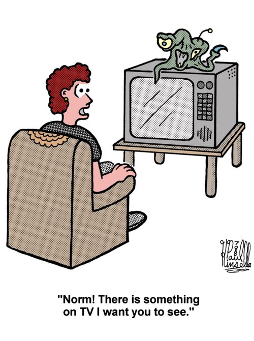 'Norm! There is something on TV I want you to see.'