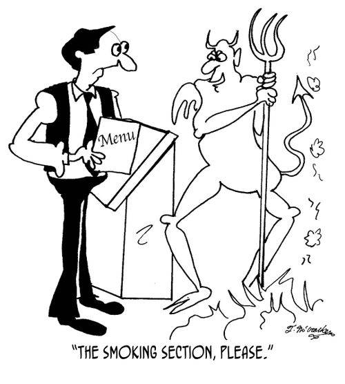'The smoking section, please.'
