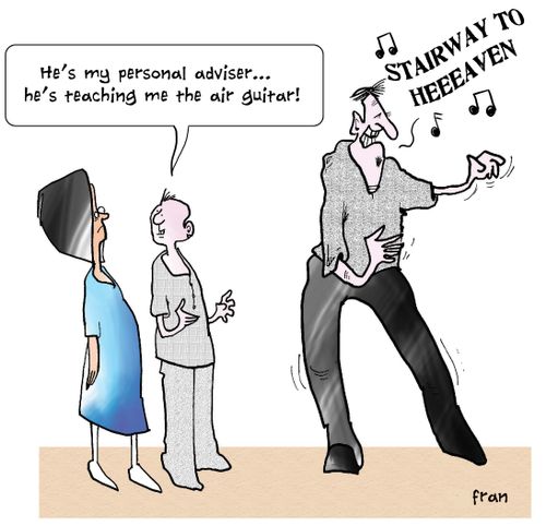 'He's my personal adviser...he's teaching me the air guitar.'