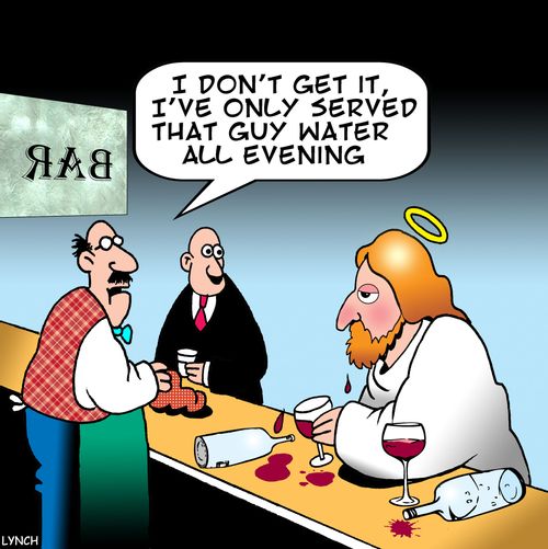 'I don't get it, I've only served that guy water all evening.'