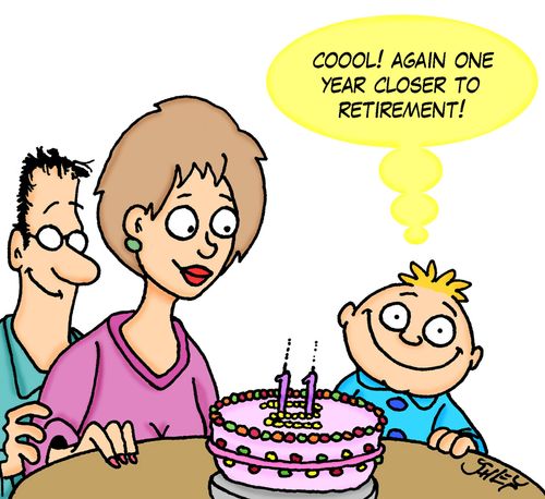 'Coool! Again one year closer to retirement!'