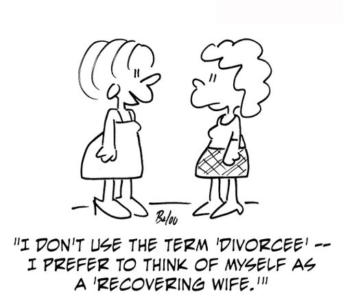 'I don't use the term 'divorcee' — I prefer to think of myself as a 'recovering wife.''