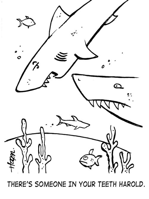 'There's someone in your teeth Harold.'