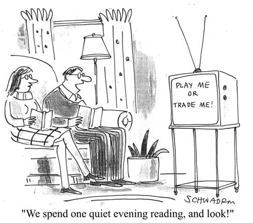 We spend one quiet evening reading, and look!