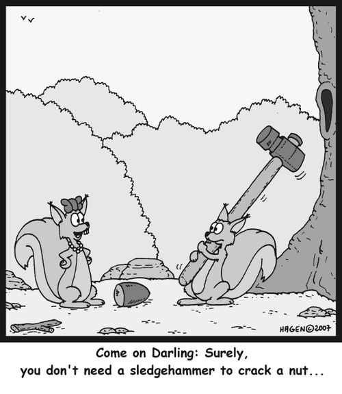 Come on Darling: Surely, you don't need a sledgehammer to crack a nut...