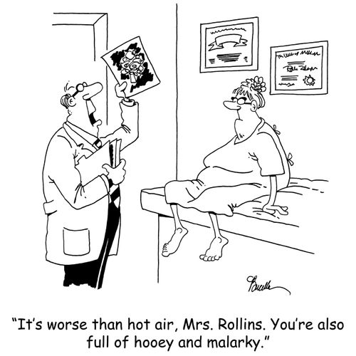 'It's worse than hot air, Mrs. Rollins. You're also full of hooey and malarky.'