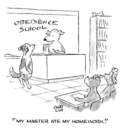 Obedience School - 'My master ate my homework.'