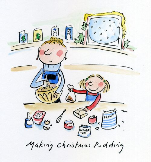 Making Christmas Pudding.