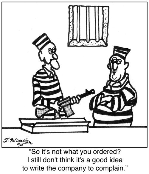 'So it's not what you ordered? I still don't think it's a good idea to write the company to complain.'