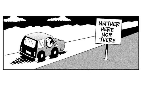 Neither here nor there.