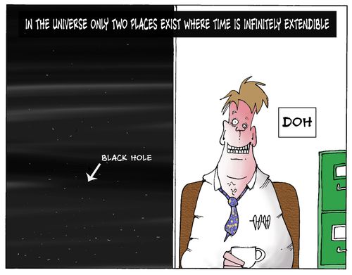 In The Universe Only Two Places Exist Where Time Is Infinitely Extendible.