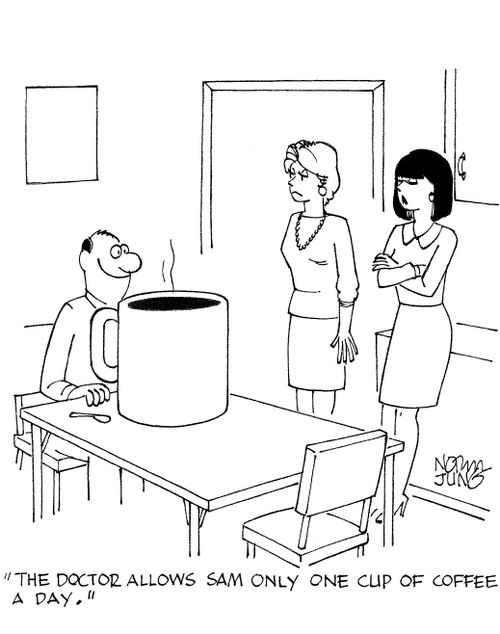 'The doctor allows Sam only one cup of coffee a day.'
