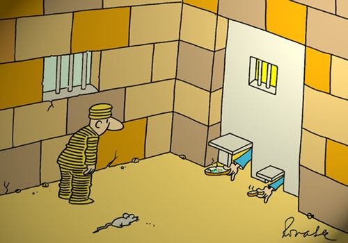 Prisoner receives food for himself and his mouse.