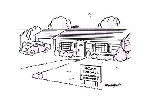 Home for sale (husband and TV included).
