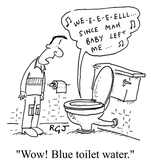 "Wow! Blue toilet water"
