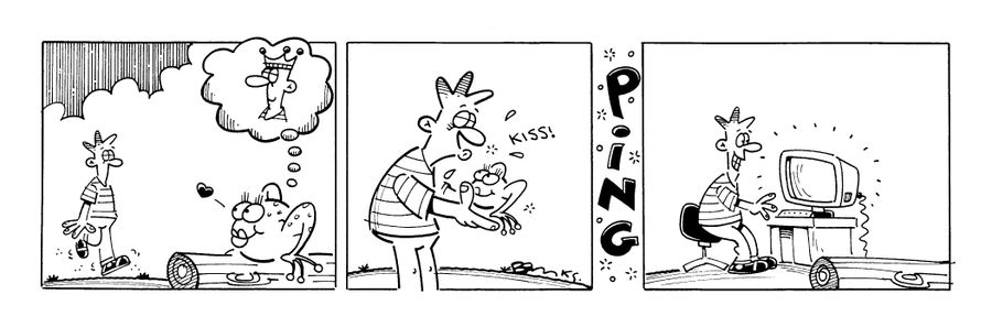 Nethead strip: Kissed frog turns into a PC