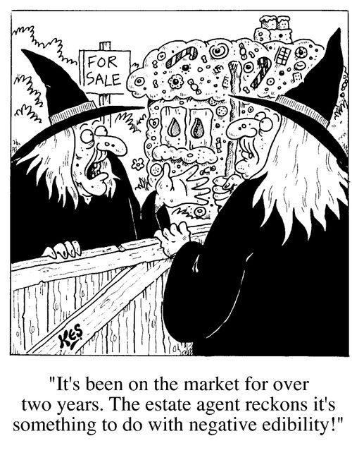 "Its been on the market for over two years. The estate agent reckons it's something to do with negative edibility!"
